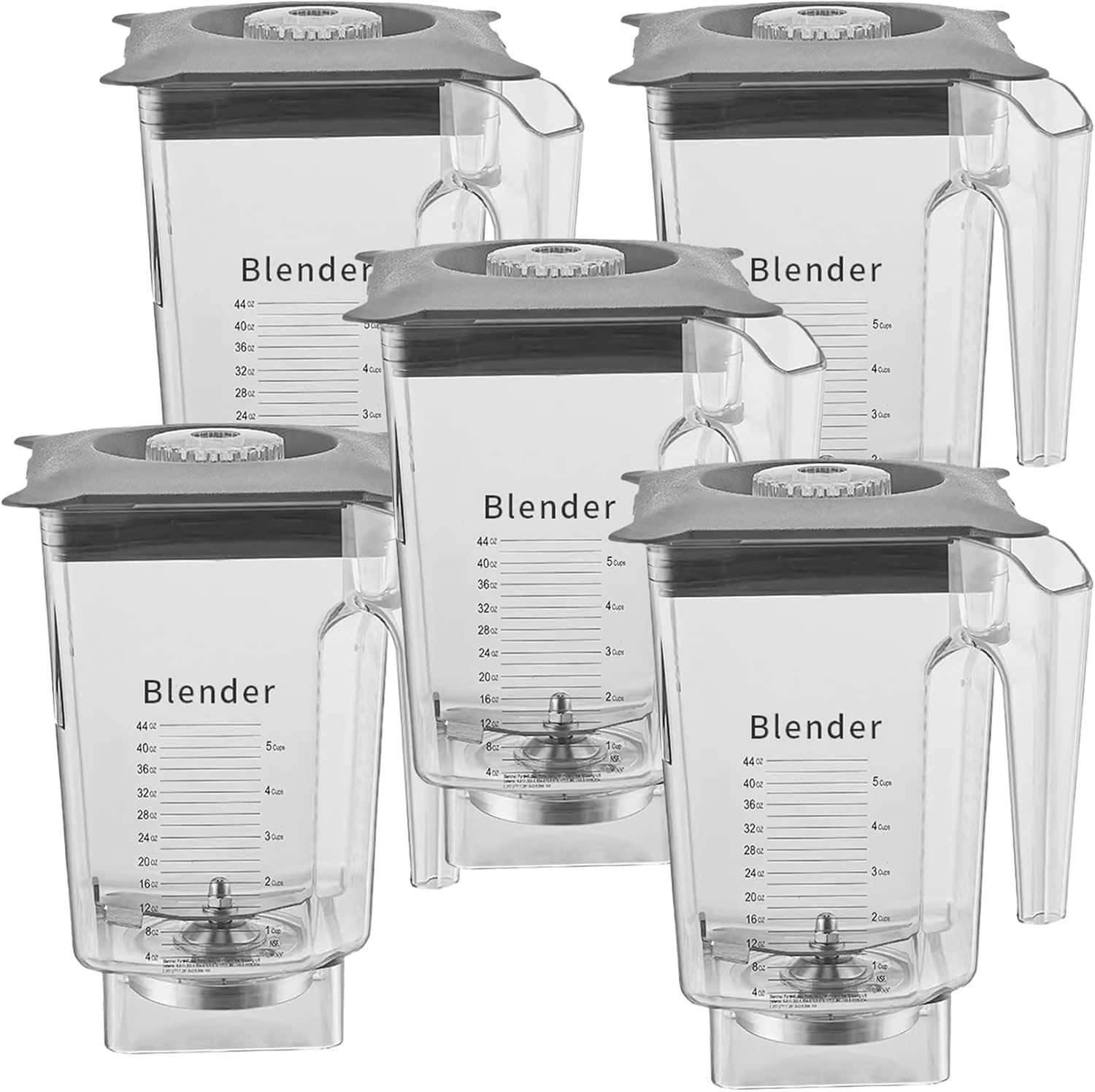 Mixing Cup Blender Cup，Compatible For Blendtec，for Q-series825 Commercial Smoothie Machine Accessories Replacement(5pcs)