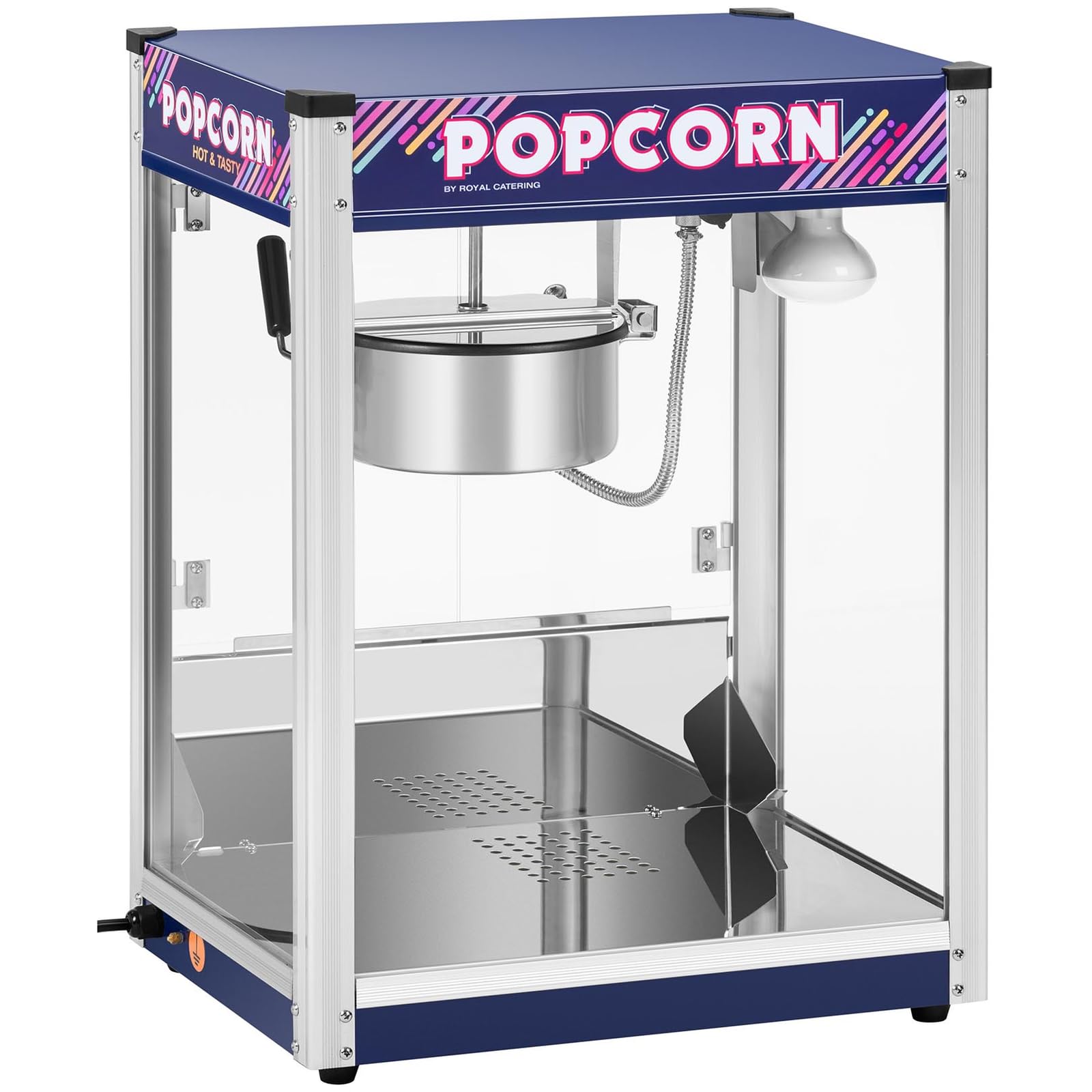 Royal Catering Palomitera Maquina de Palomitas Profesional (1500 W, aprox. 5 kg/h, Revestimiento antiadherente, 33,7 x 47,6 x 51,7 cm)