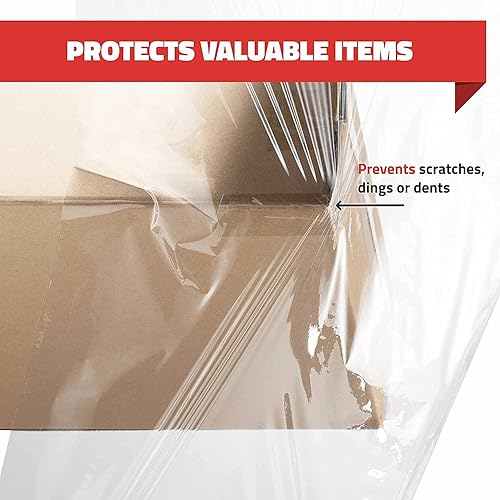 Miniatura 7 de Envoltura elástica con mango de resistencia industrial, paquete de 4 rollos de 11 pulgadas x 1000 pies, calibre 60 de grosor (15 micrones),