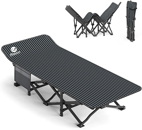 Miniatura 1 de Cuna de camping para adultos, cómoda, plegable para dormir, cama plegable ligera con bolsa de transporte para niños, soporta 450 libras, camping al