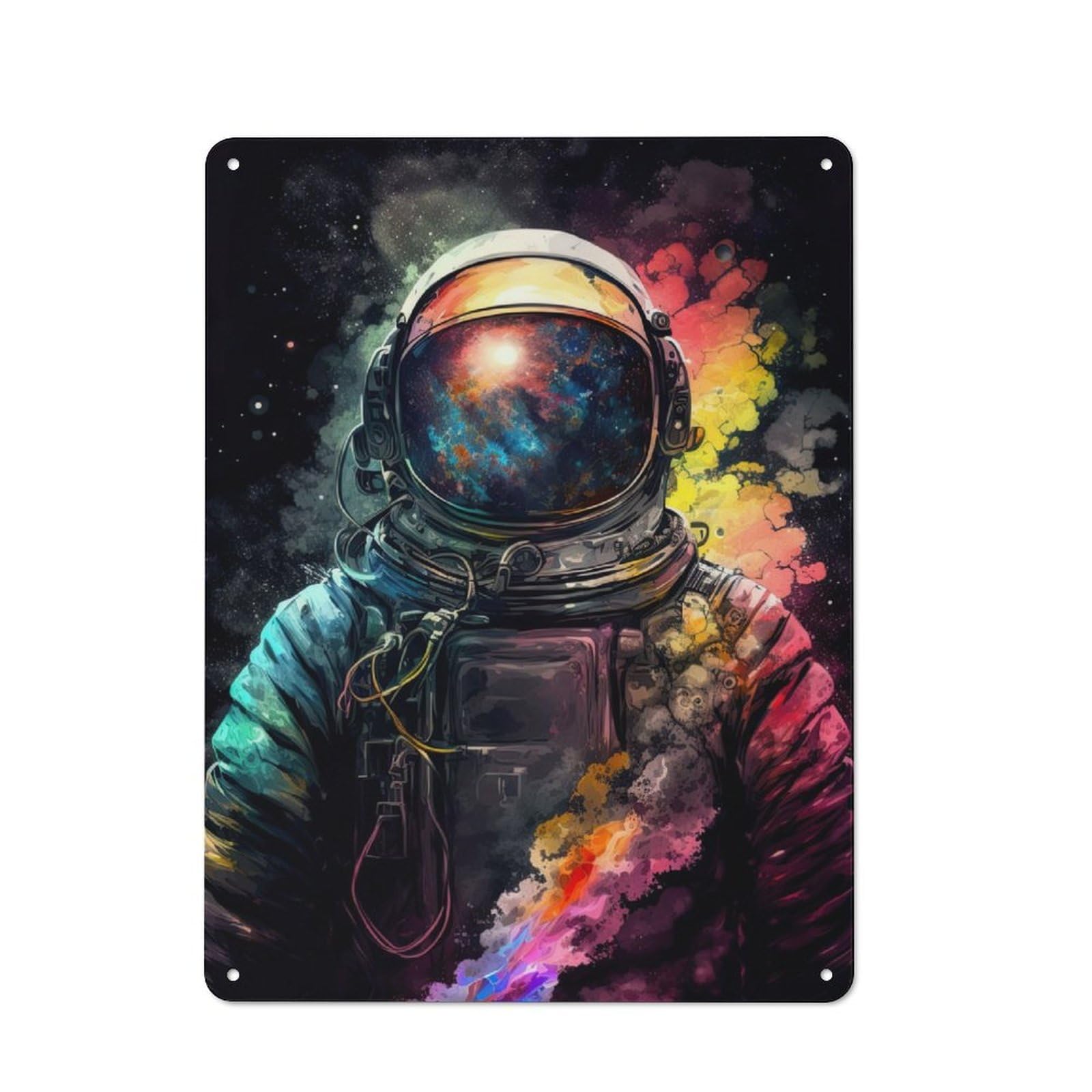 Junmoney Neon Astronaut Rustic Tin Sign 40X30cm Featuring For Garage Wall, For Vintage Wall Decor Fans, For Home Office And Studio Walls
