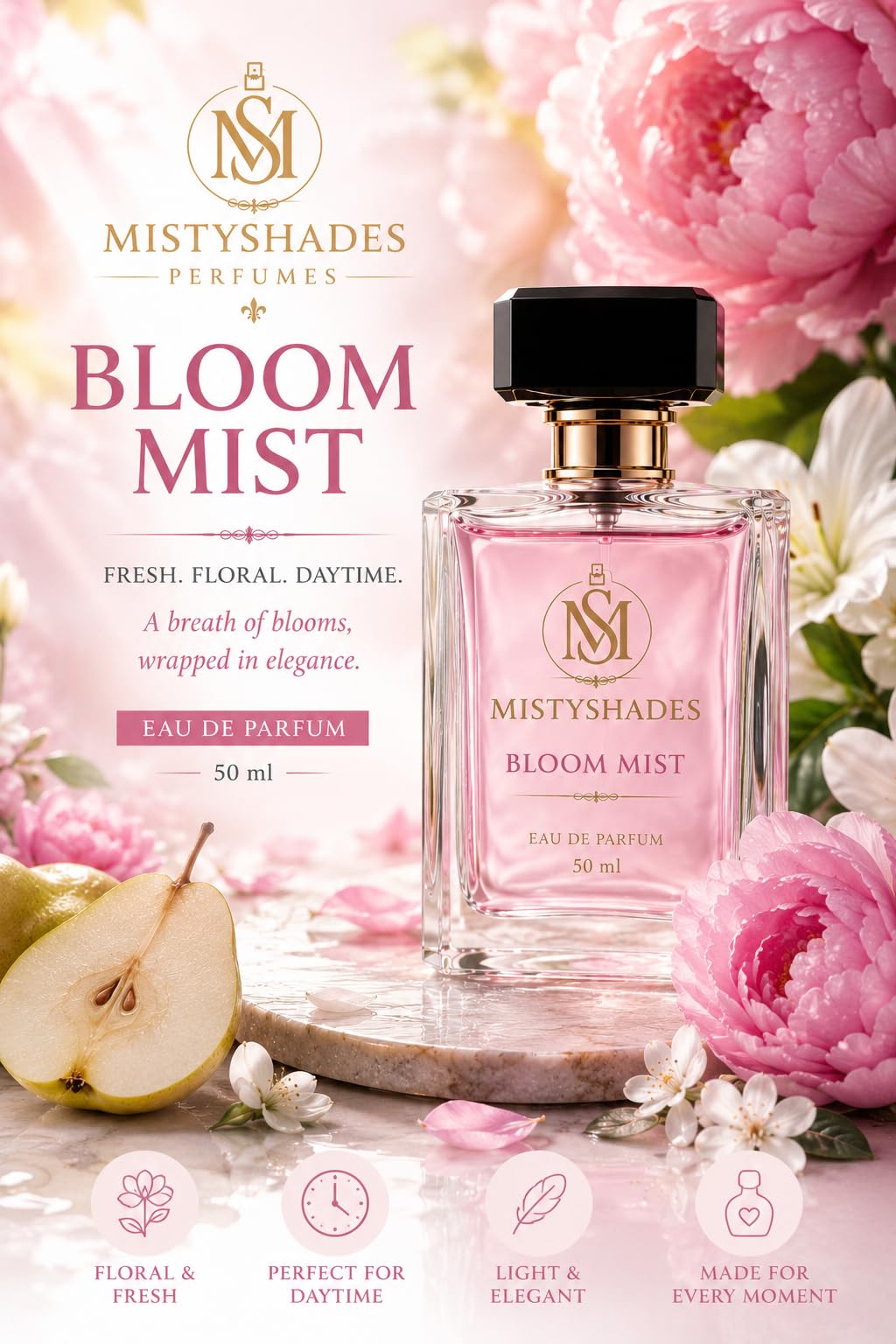 Bloom Mist Eau De Parfum | Premium Long Lasting Luxury Perfume for Men & Women | Fresh Floral Fragrance (Crystal Elite)-image-42