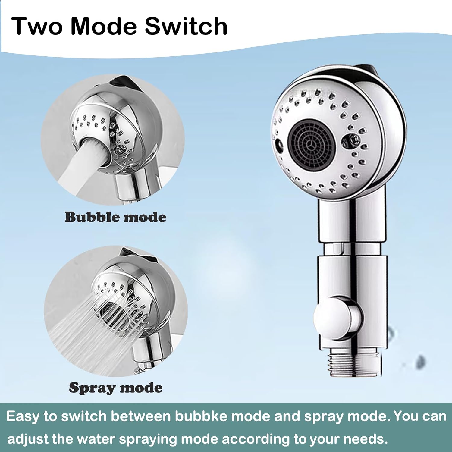 Shampoo Bowl Hose and Sprayer, 1/4’’ Nut Stainless Steel Salon Sink Hose with Spray Head Replacement Part to Attach Shampoo Bowl Faucet Vacuum Breaker, Dual Sprayer Model, One Click Water Stop Button