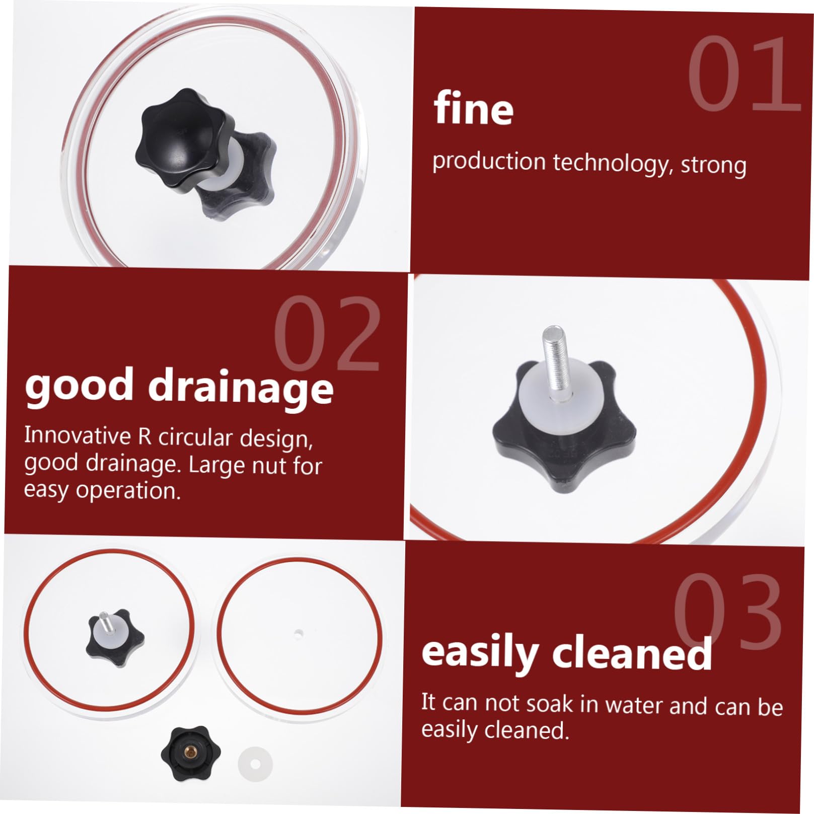Pince de Nettoyage pour Disques Vinyles Acrylique Ronde avec Wiper