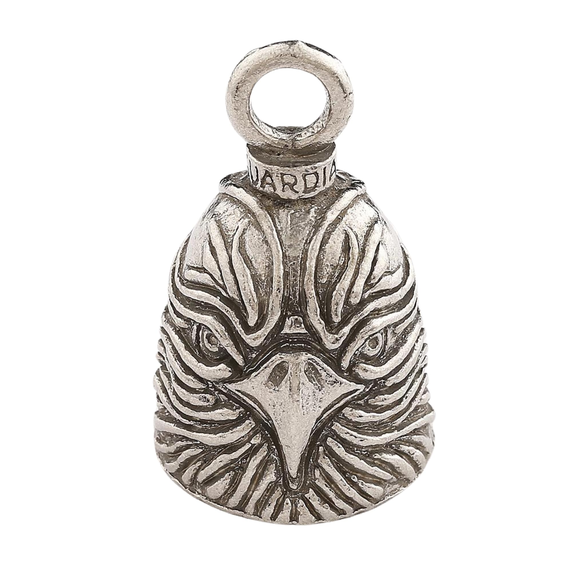 Guardian Bell Hawk Good Luck Bell w/Keyring & Black Velvet Gift Bag | Motorcycle Bell | Lead-Free Pewter | Good Luck Gift to Friends & Family | Bike Bell | Made in USA