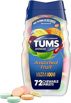 Ultra Strength Antacid Tablets for Chewable Heartburn Relief and Acid Indigestion Relief, Assorted Fruit - 72 Count