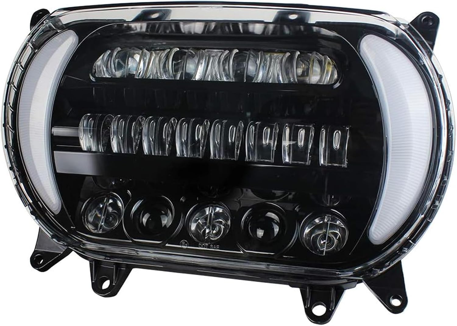 Headlight LED Road Glide Motorcycle, Daytime Running Side Lights for 2015 2016 2017 2018 2019 2020 2021 2022 2023 Headlamp Replacement accessories(Black)