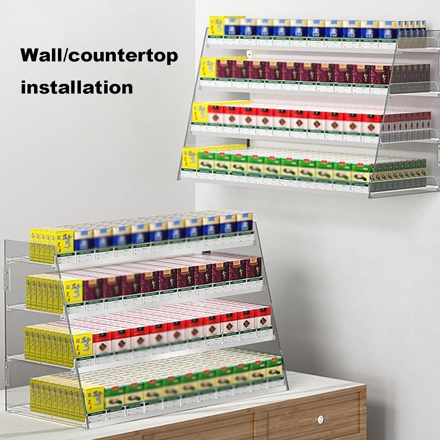 Shelf Pusher Spring Loaded Organizer- Automatic Cigarette Pusher Tray Clear Display Stand Cigarette Display Case Pusher Rack Matchbook Holder Divider for Store Retail (Color : 1, Size : 74x29