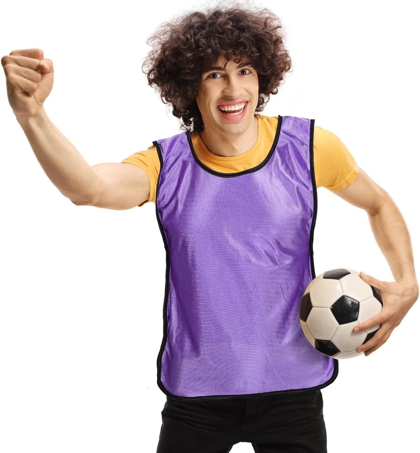Garneck 4pcs Breathable Polyester Practice Vests for Sports, Mesh Football and Basketball Training Pinnies with Stylish Appearance, Versatile Team Practice Vests for Adults