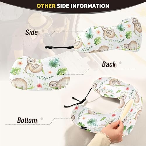 Miniatura 5 de Almohada de cuello de viaje de perezoso, almohada de avión, almohada de espuma viscoelástica en forma de U, almohada de apoyo para el cuello con