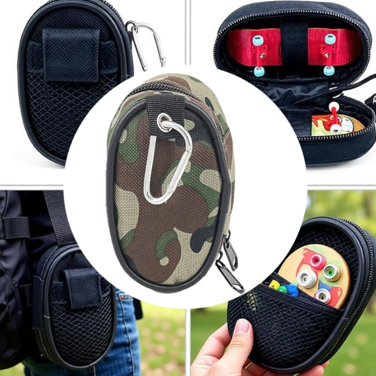 predolo Fingerboard-Reisetasche, Fingerboard Aufbewahrungstasche, Praktische Aufbewahrungstasche mit Reißverschlüssen, aus Oxford-Gewebe, Großes Fassungsvermögen