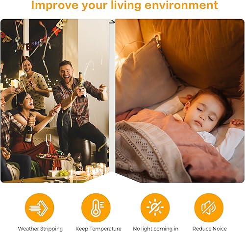 Miniatura 24 de Burlete de sellado de puerta – Espuma insonorizada en forma de Q para marco de puerta exterior, sello de espacio grande, cancelación de ruido, fácil