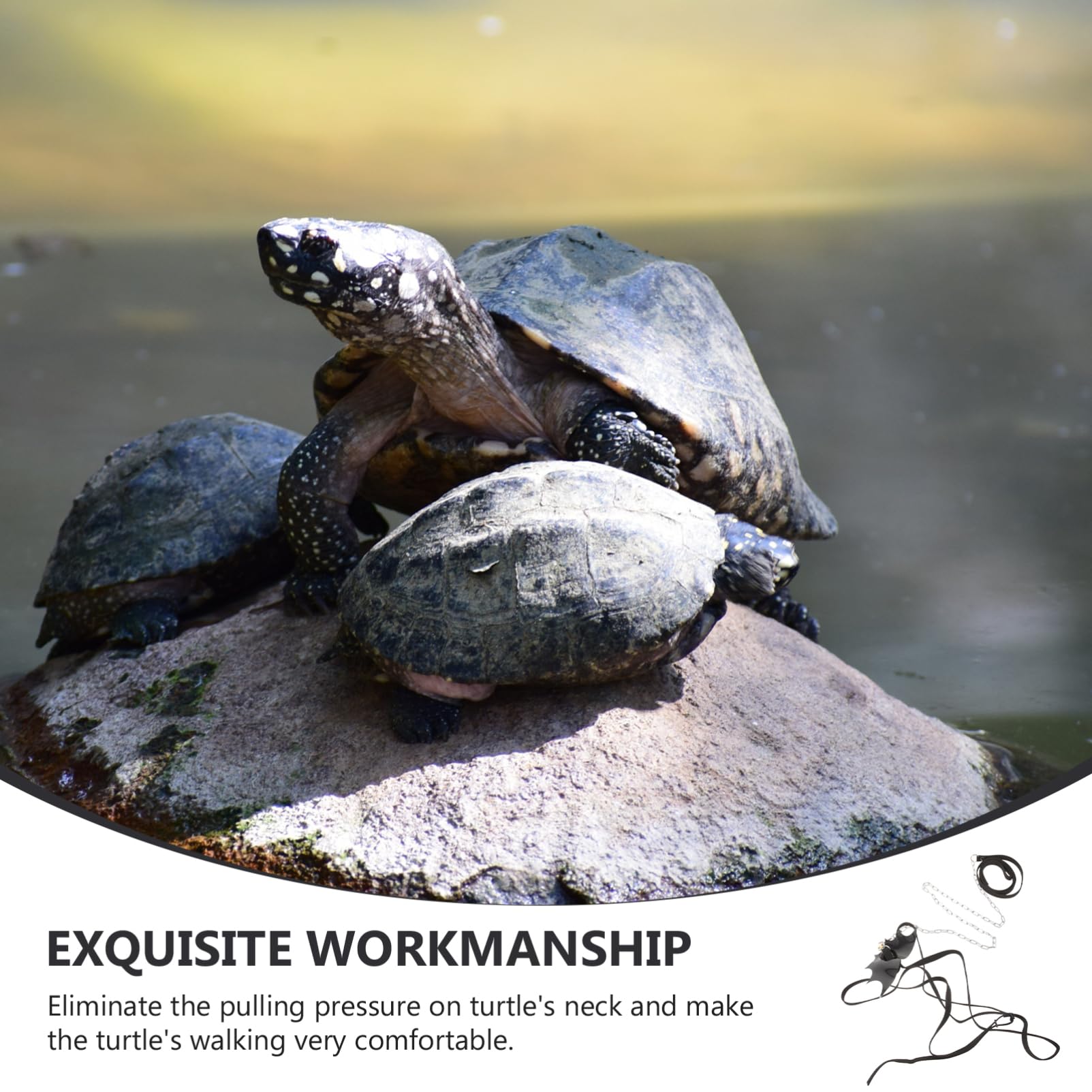 Abaodam Tortoise Walking Leash with Harness Lightweight Turtle Traction Rope for Turtles Breathable Microfiber Easy to Use for Outdoor Walks