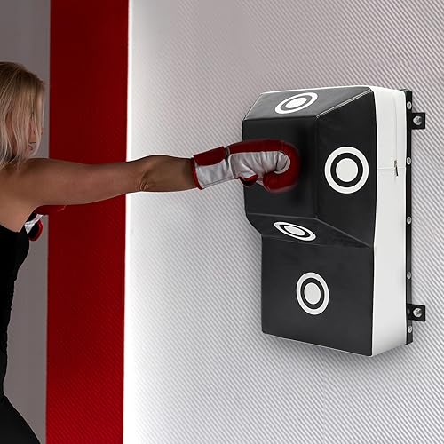 Miniatura 2 de Bolsa pesada de boxeo de montaje en pared, objetivo cuadrado de entrenamiento de MMA para cortes superiores, ganchos, rodillas, codos, 23.62 x 13.78