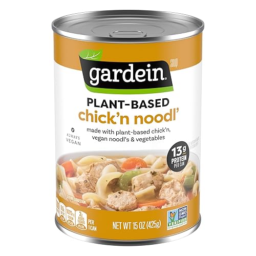Gardein Sopa de pollo a base de plantas, vegana, 15 onzas
