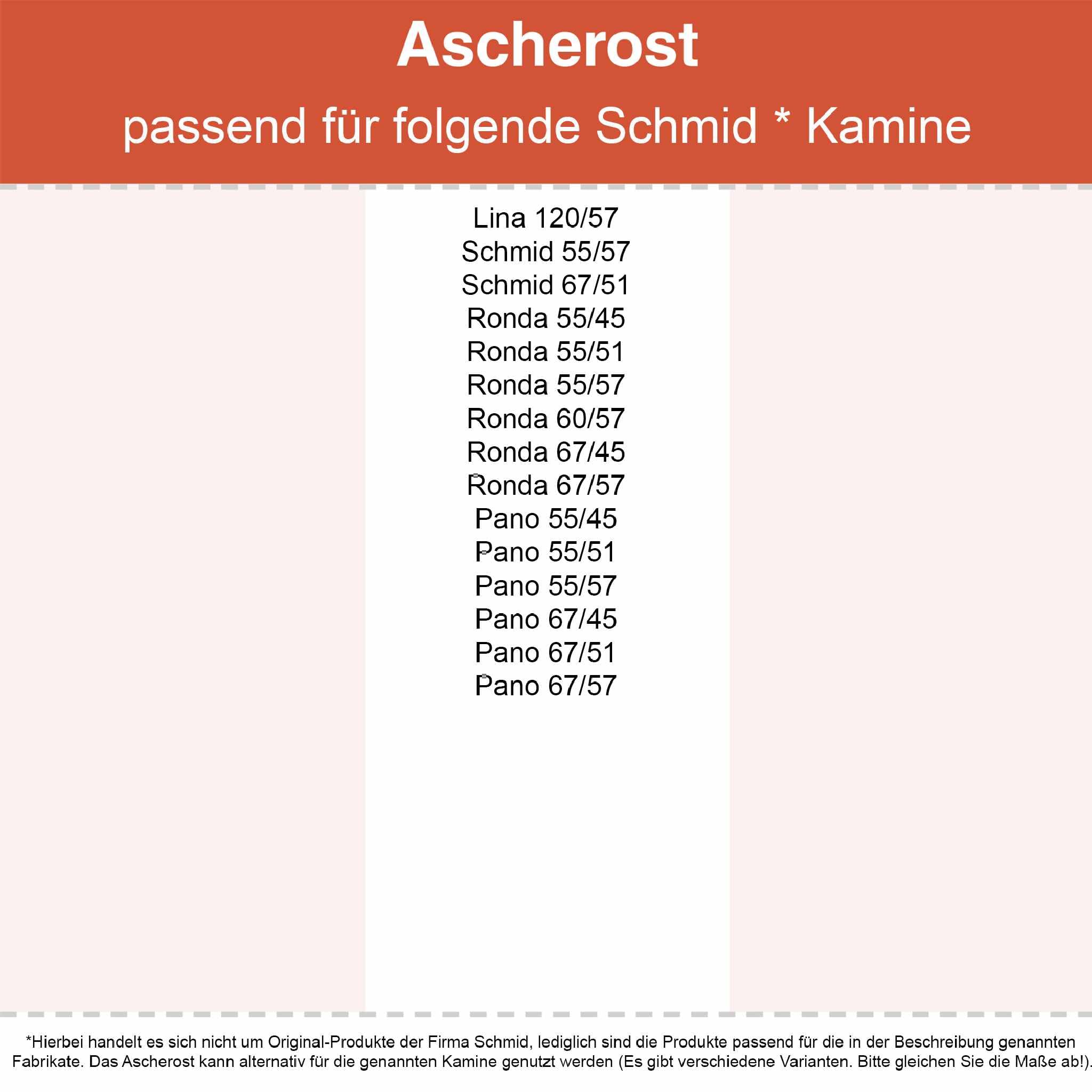 Kaminrost/Ascherost Eckig 232 x 174 x 15 mm passend für Schmid ** Kaminöfen inkl. Modellübersicht - Ascherost Kamin aus massivem Stahl - Feuerrost feuerfest & hitzebeständig