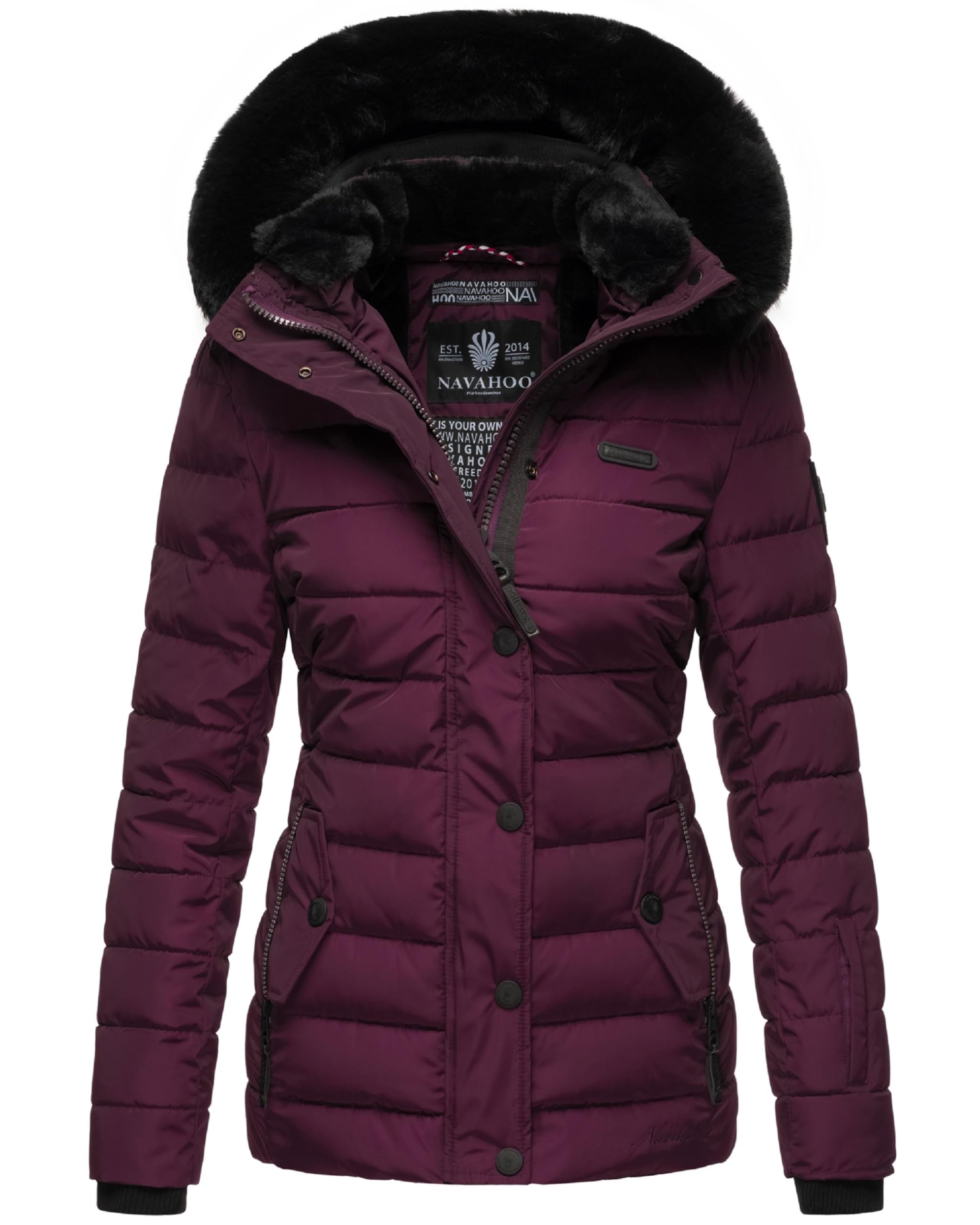 Navahoo Milianaa - Giacca trapuntata invernale da donna, calda, con cappuccio rimovibile, taglie XS-XXL