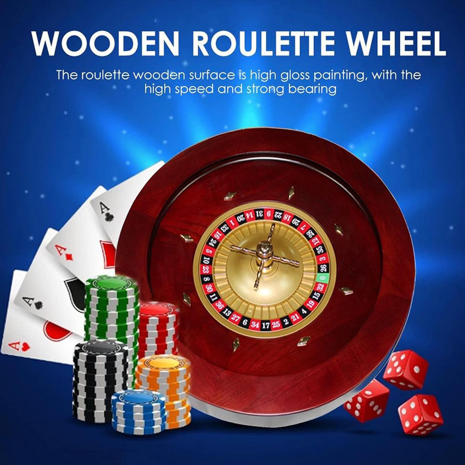 18 Inch Wooden Roulette Wheel Set, Double-Zero Roulette Casino Wheel,  Casino Grade Precision Bearings, for An At-Home Game Night Or A Club Party  : Amazon.co.uk: Toys & Games