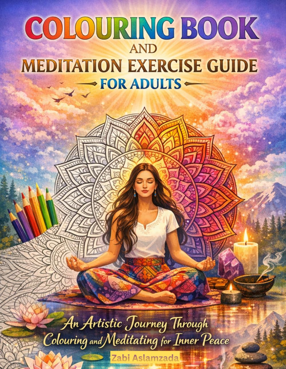 COLOURING BOOK AND MEDITATION EXERCISE GUIDE FOR ADULTS: An Artistic Journey Through Colouring and Meditating for Inner Peace