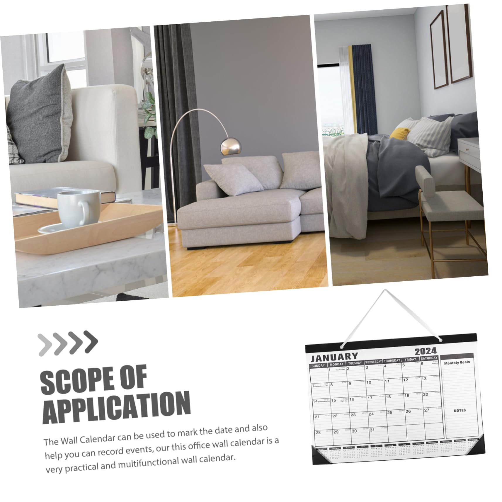 Tofficu 3stücke Hängender Kalender Großer Wandkalender Mit Flexiblen Mustern Praktischer Countdown-kalender Für Urlaub Und Termine Robustes Design Für Langfristige Nutzung Für Büro