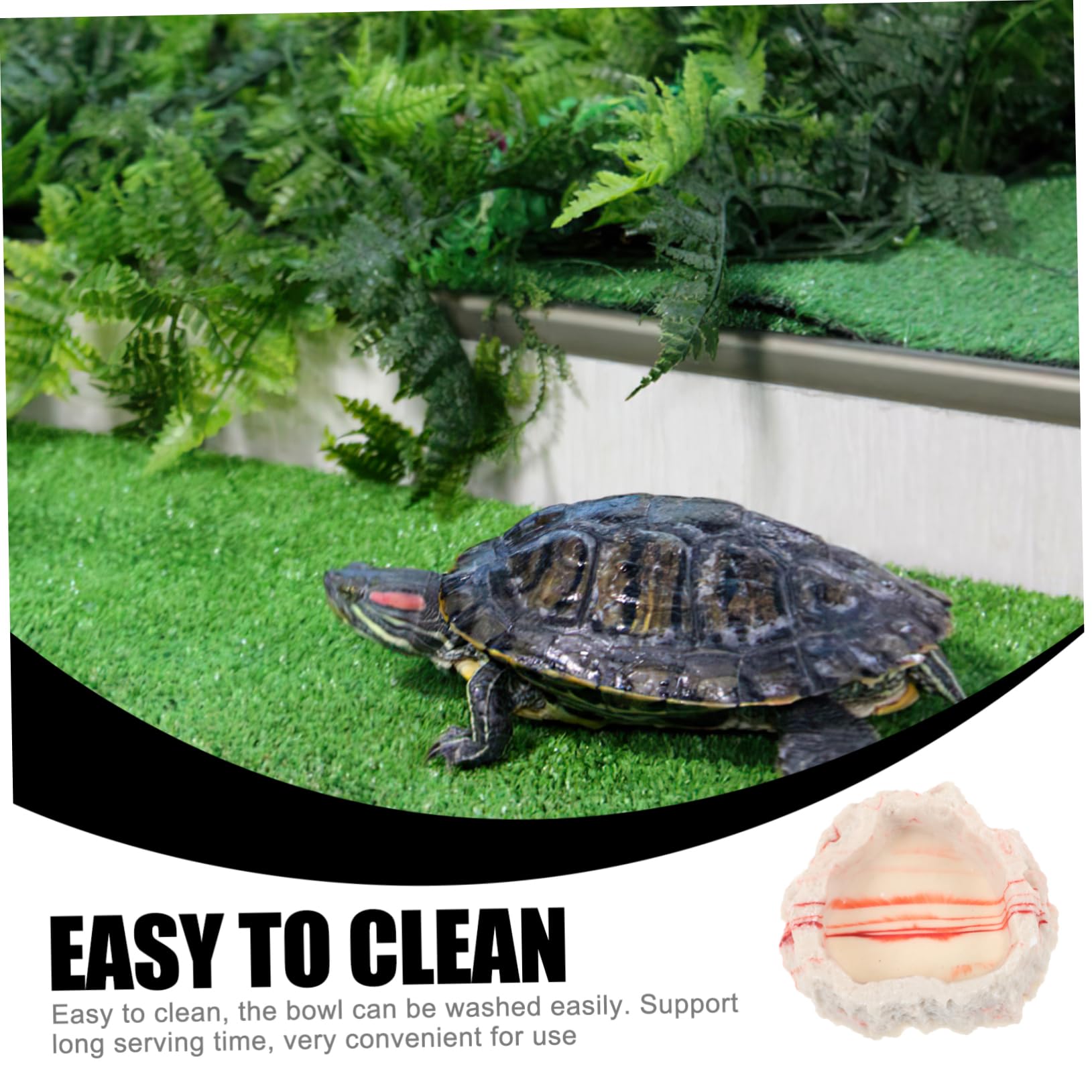 Mikikit Reptile Food and Water Bowl Durable Resin Lizard Feeder Dish for Bearded Dragons Tortoises and Amphibians Easy to Clean Terrarium Decor Feeding