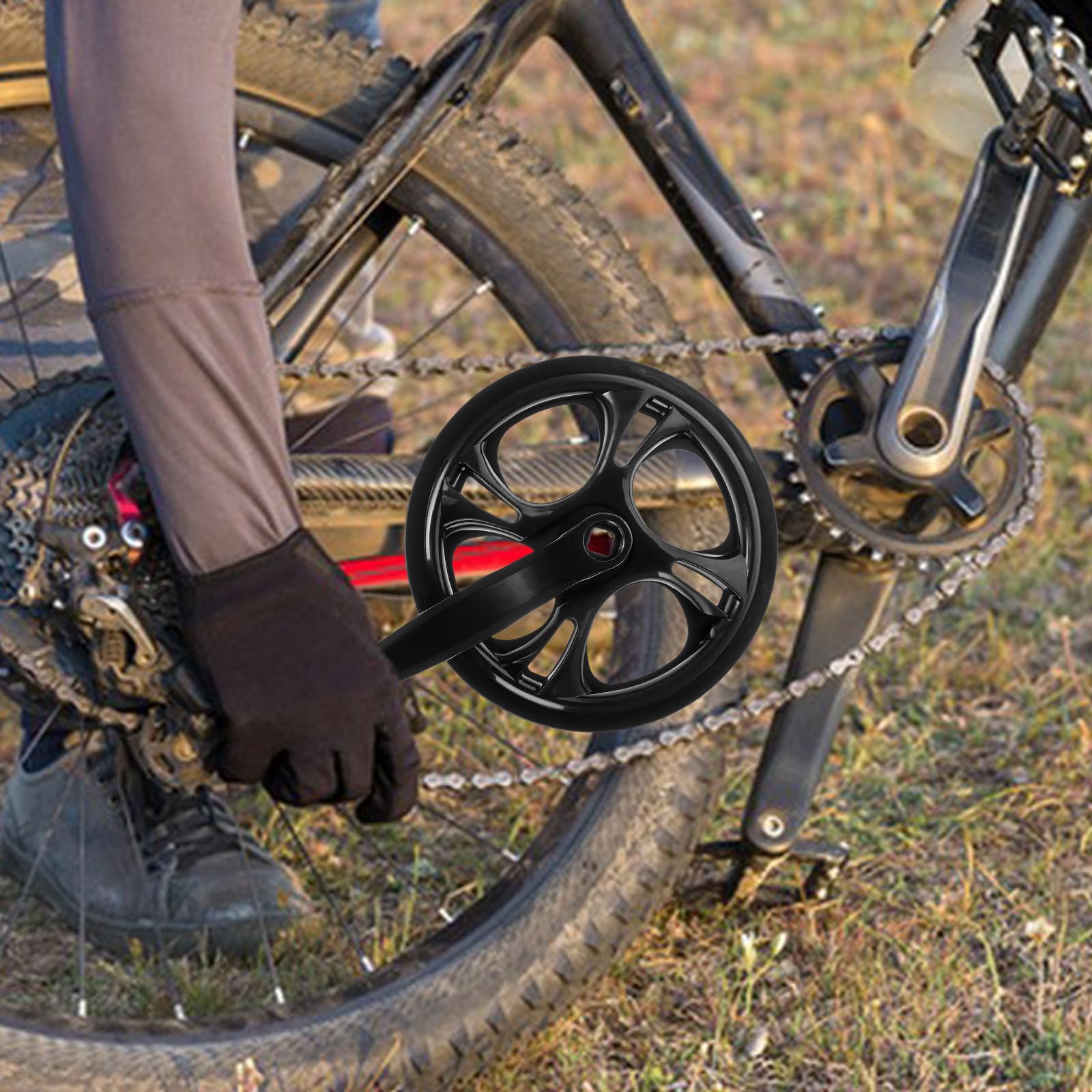 Guarnitura per Bici da Strada in Ferro 48 Denti 170 Mm, Pedivella Singola Antiscivolo Leggera per Mountain Bike e Bici Pieghevole, Accessorio per Ciclismo e Uso Outdoor Quotidiano