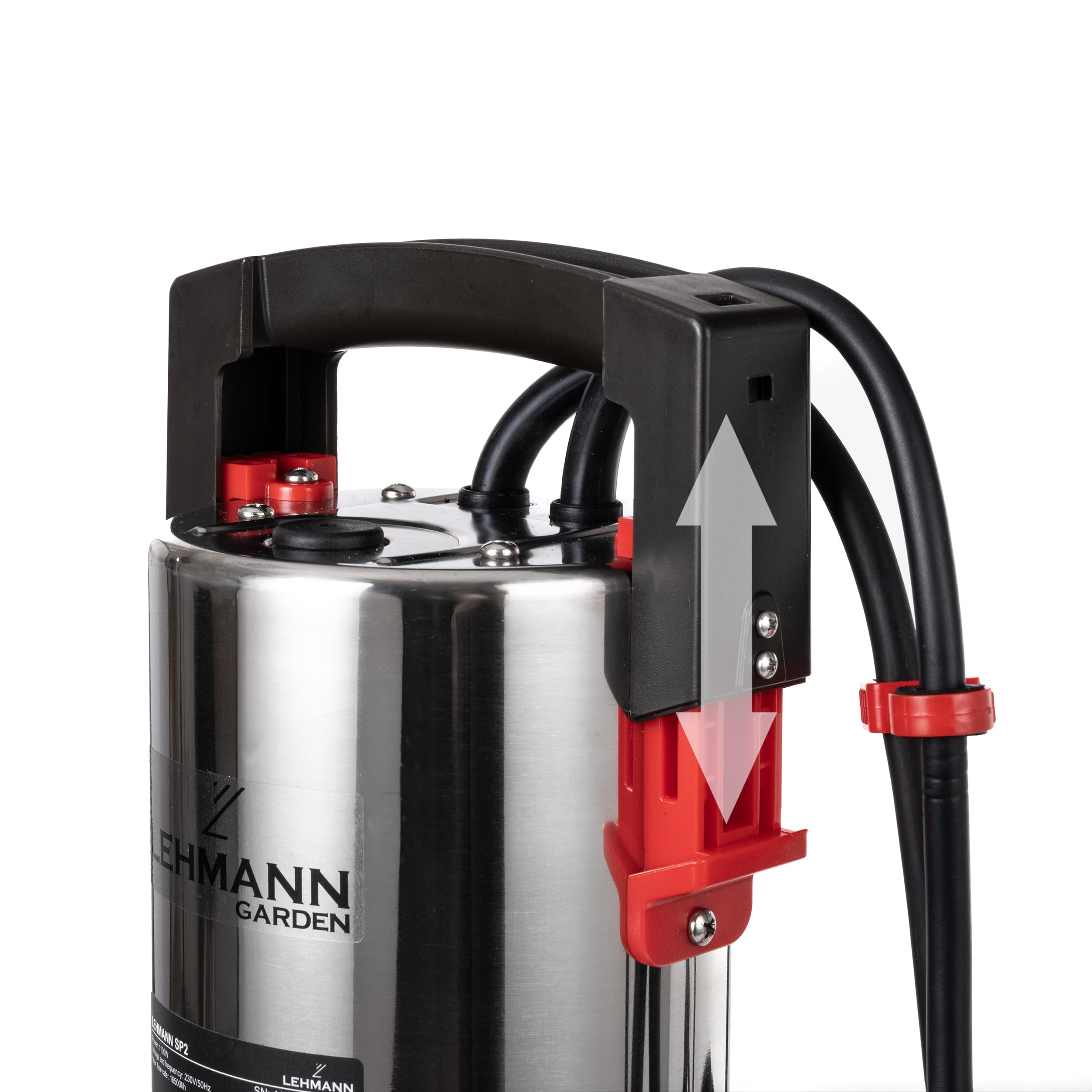 LEHMANN Pompe Immergée avec Flotteur Intégré pour Eaux Chargées et Pure, 1100 W, avec Moteur à Induction sans Balai, Débit 16500 l/h, Hauteur de Refoulement 10,5 m, Particules Ø35mm