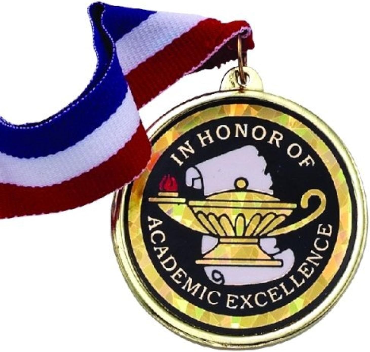 SHOP AWARDS AND GIFTS In Honor of Academic Excellence Mylar Medal Comes with Neck Ribbon - Pack of 12
