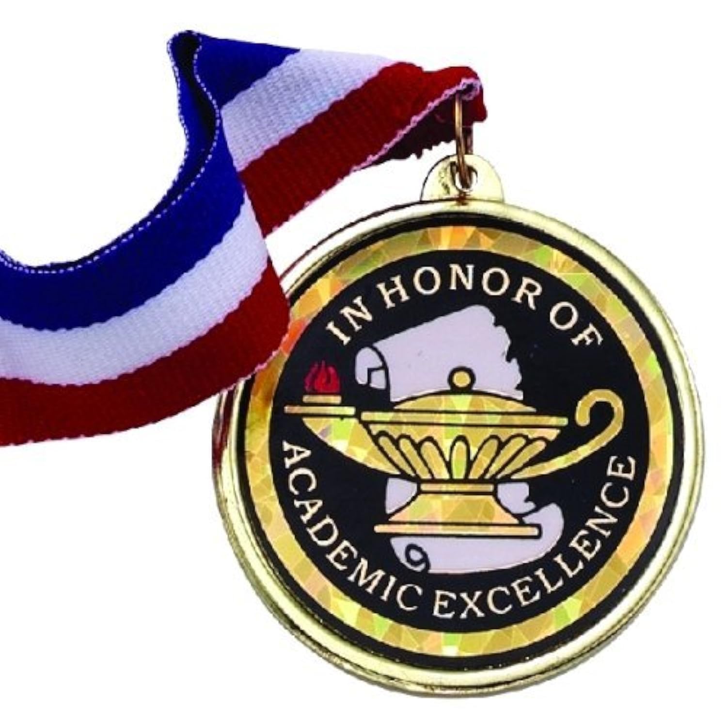SHOP AWARDS AND GIFTS In Honor of Academic Excellence Mylar Medal Comes with Neck Ribbon - Pack of 12