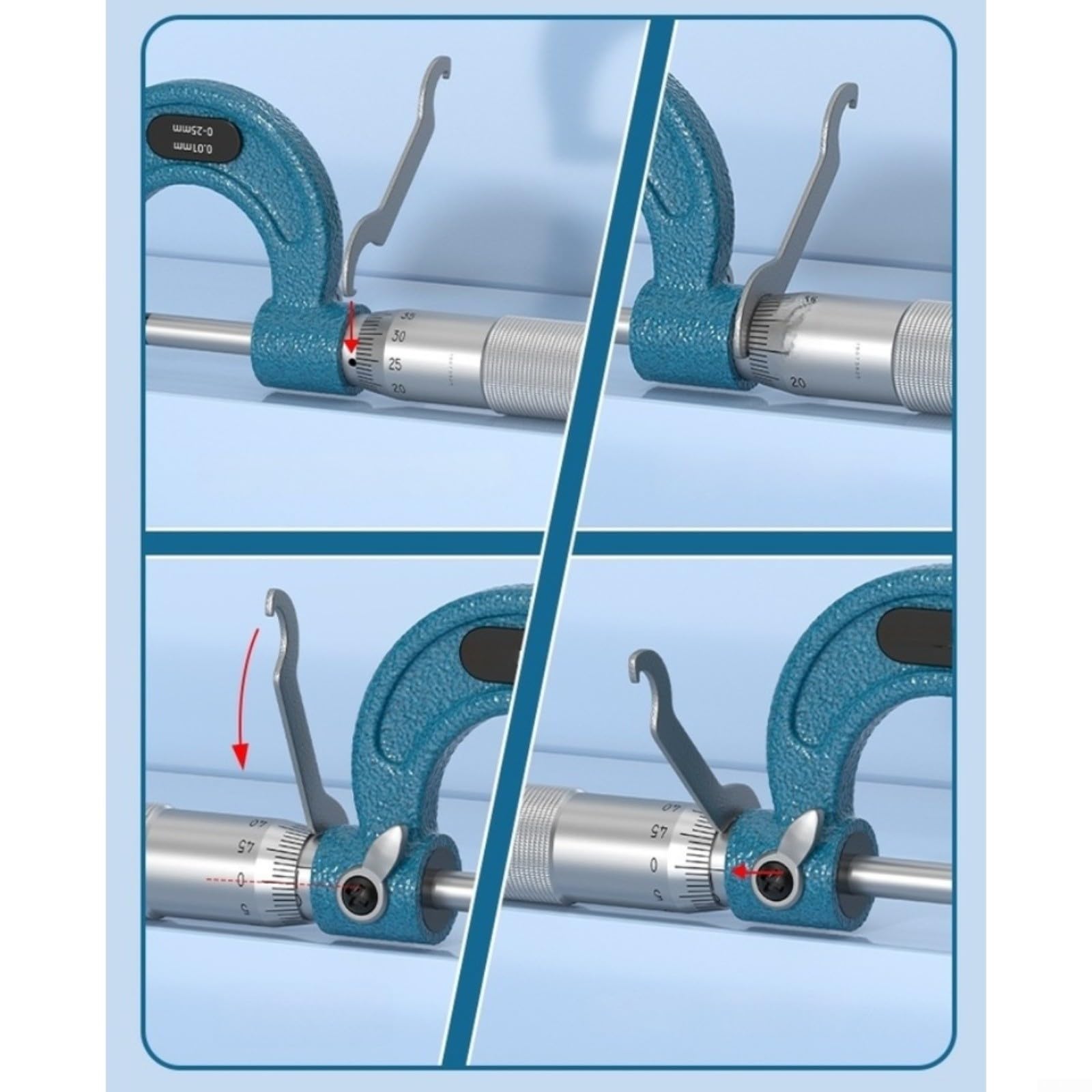 Micrómetro digital con pantalla LCD de 0.001 mm de resolución, de metal para mediciones precisas en metalurgia y fabricación de moldes, medidor robusto para aplicaciones industriales (50-75