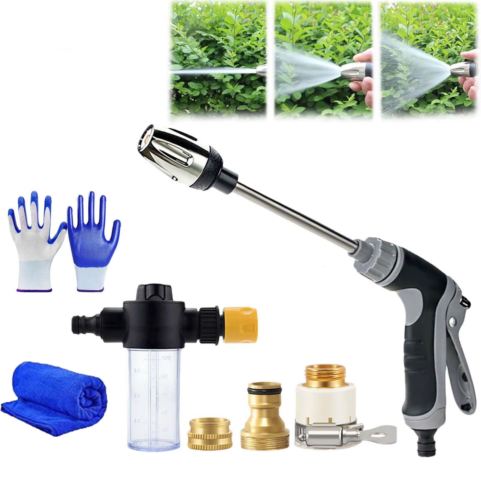 Jetterix Haute Pression Portable – 2026 Nouveau jetterix Pistolet de Nettoyage Puissant 15x avec Buse Multi-Angle pour Voiture, Terrasse et Gouttière (1 pcs)