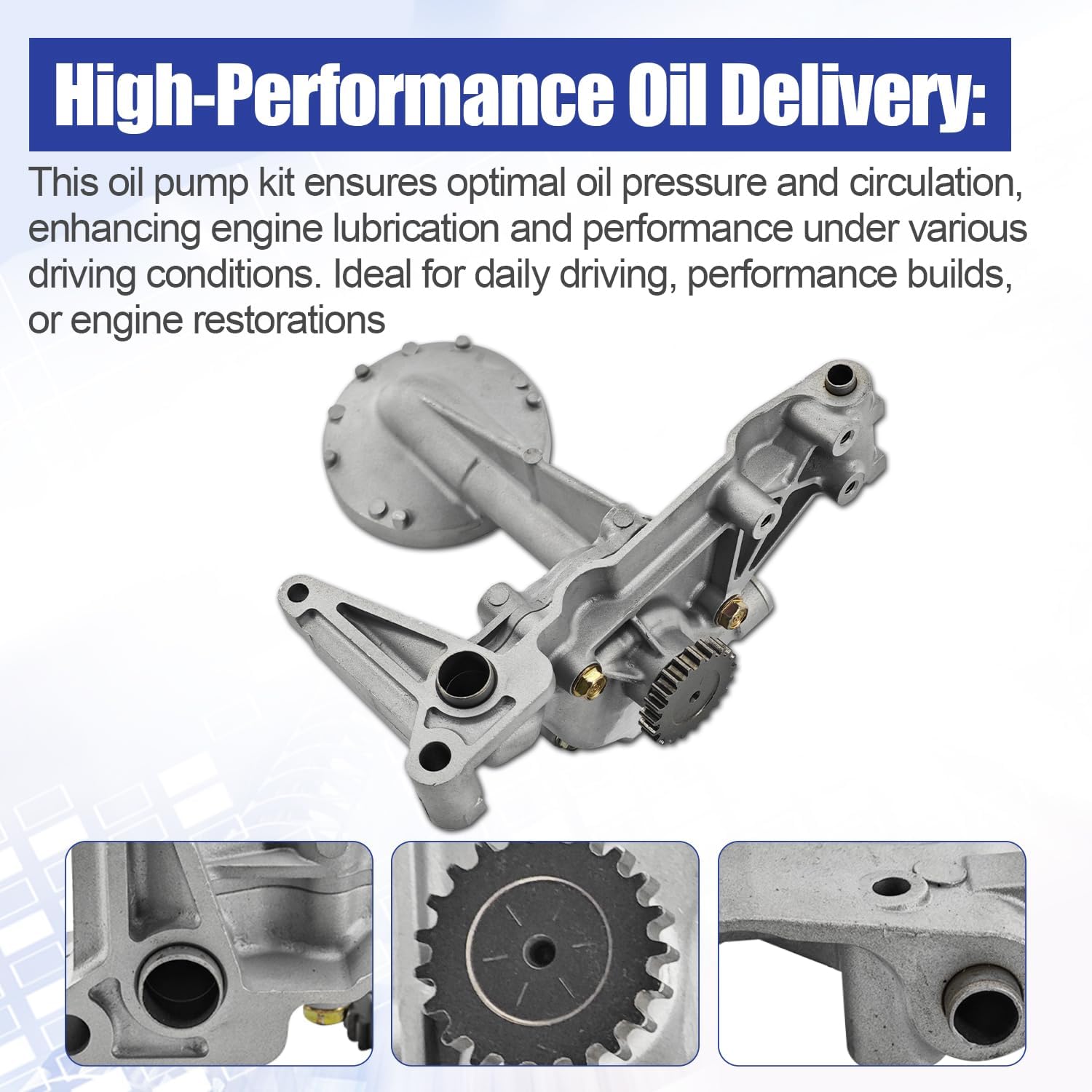 K20 Oil Pump Kit Fits for 2007 Accord 2002-2006 Acura RSX 2006-2011 Honda Civic 2002-2006 CR-V; Fits for K20A, K20A2, K20Z1, K24A, K20Z3