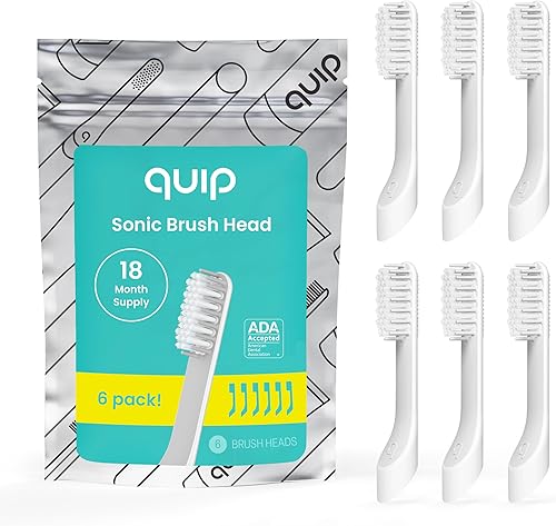Miniatura 7 de quip Paquete de 3 cabezales de repuesto verificados para cepillos de dientes eléctricos, cerdas suaves, compactas y flexibles, duran 3 meses cada uno