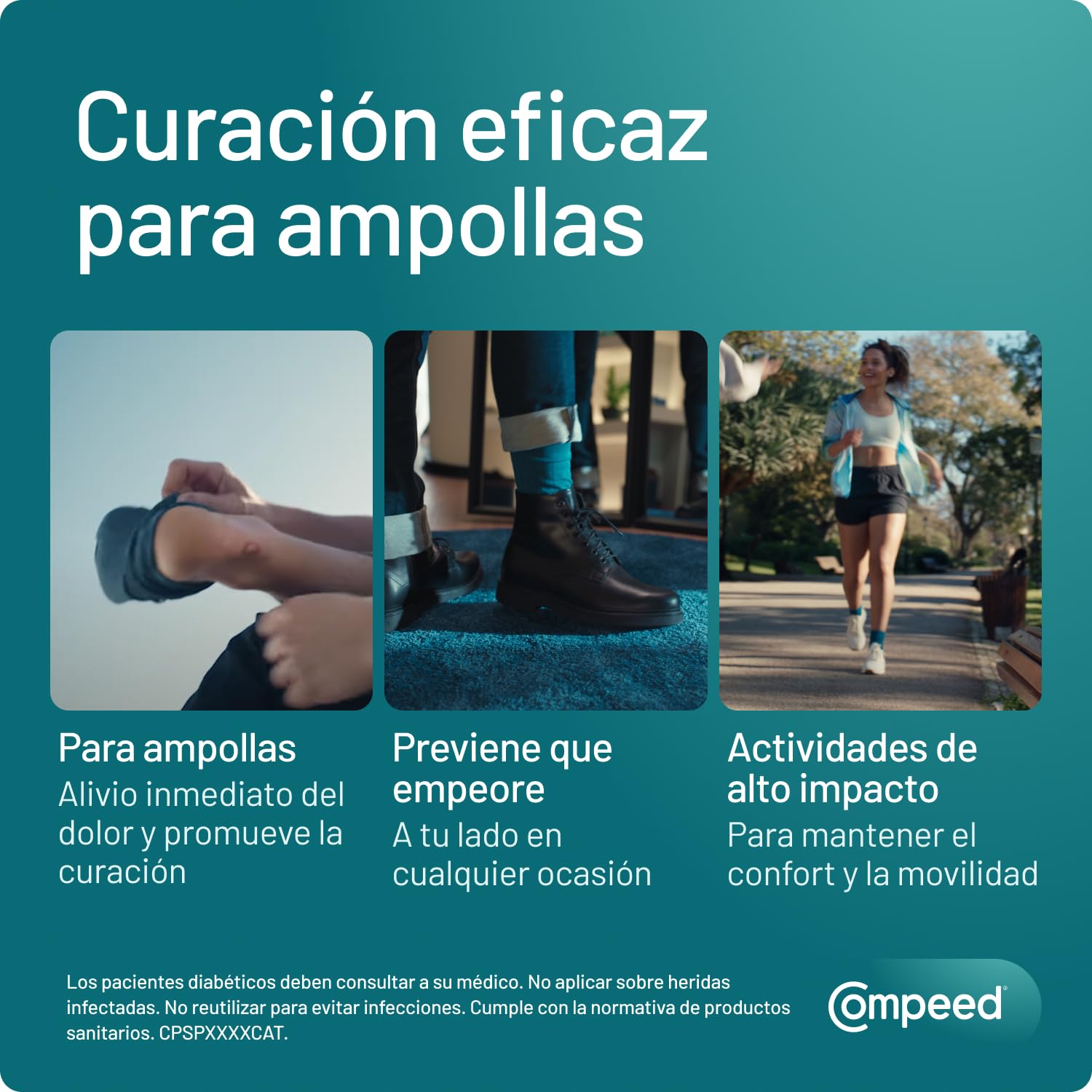 COMPEED Ampollas Extreme, Protección Acolchada Contra Rozaduras, Pack 2 x 6 uds.