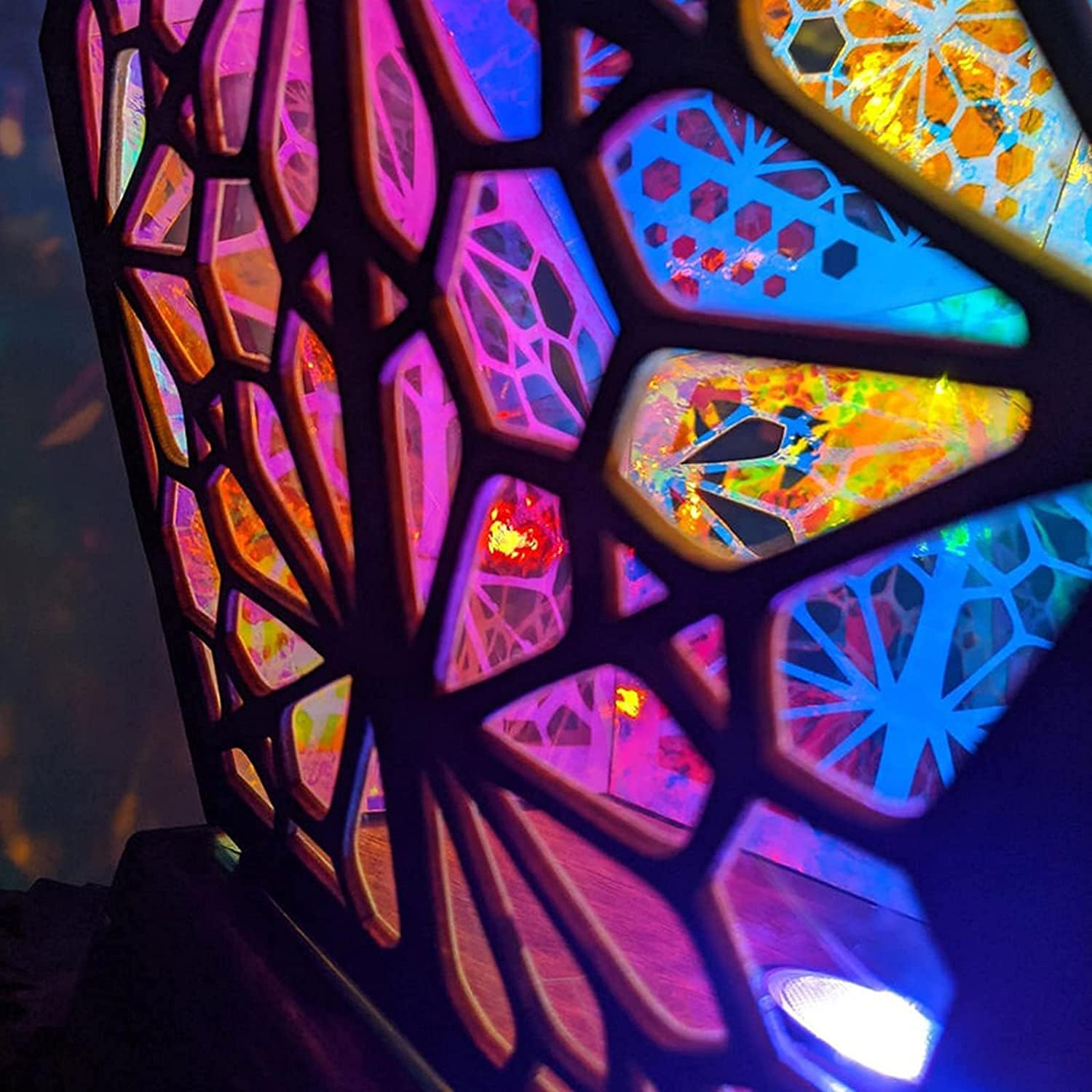 Polar Star Large Floor Lamp with USB Charging, Bohemian Hollow Geometric Retro Floor Decorative Lamp LED Colorful Diamond Lights Colorful 3D Projection Night lamp Desk Lamp Home Decor Wedding Party - - 