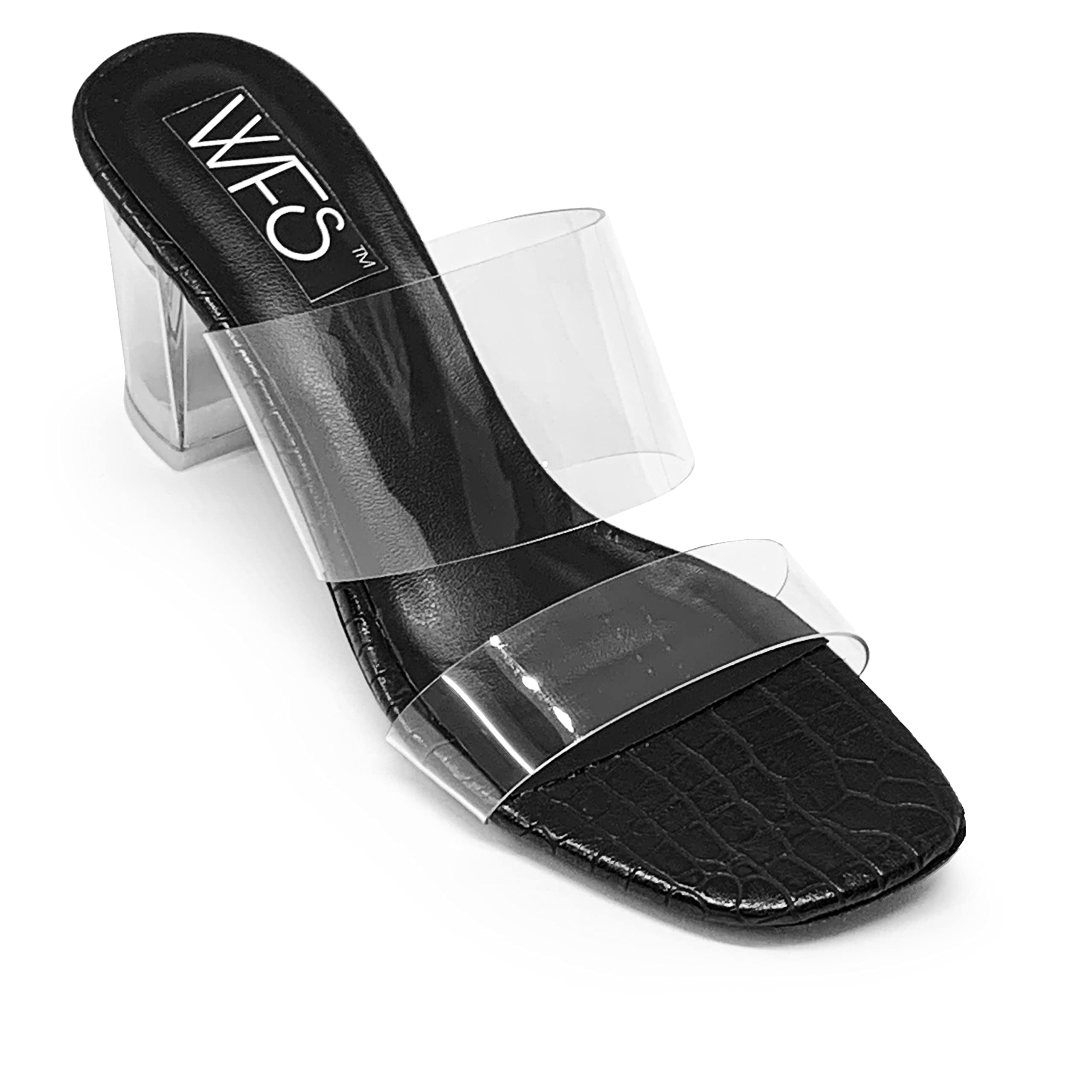 WFS Women 3 Inch Transparent (Clear) Block Heel Neon Colors,Black,40 (B09R29YYYG) Amazon Price History, Amazon Price Tracker