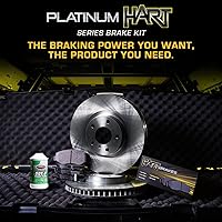 Vista 3 de Hart Brakes Kit de frenos y rotores traseros delanteros Pastillas de freno delanteras y traseras Rotores y pastillas de freno Pastillas