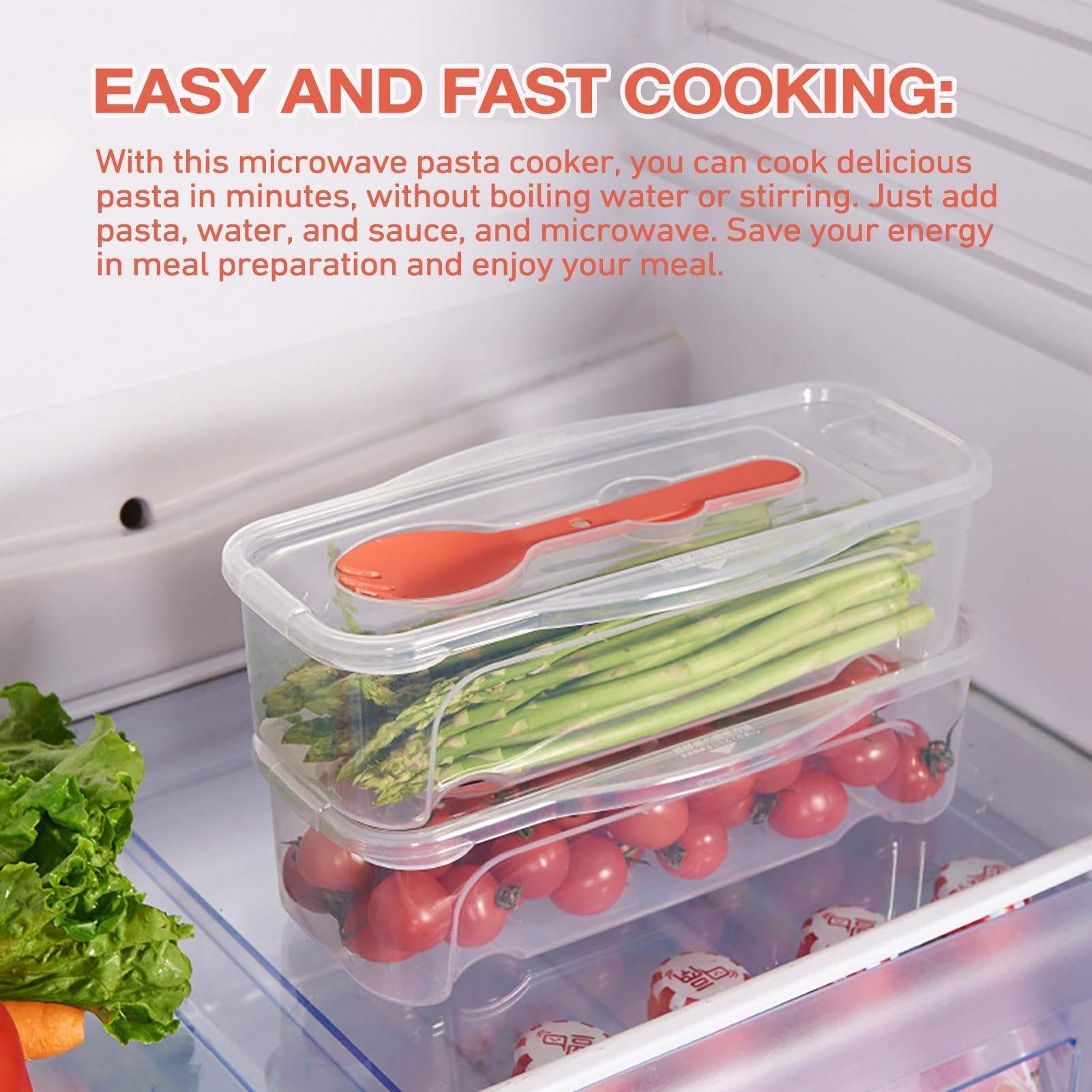 Cuiseur à Pâtes Au Micro-ondes | Contrôle Des Portions | Cuiseur à Pâtes Et Spaghettis Au Micro-ondes | Pour Une Cuisson Facile Des Fruits, Légumes, Nouilles, Maison, Cuisine, Bureau