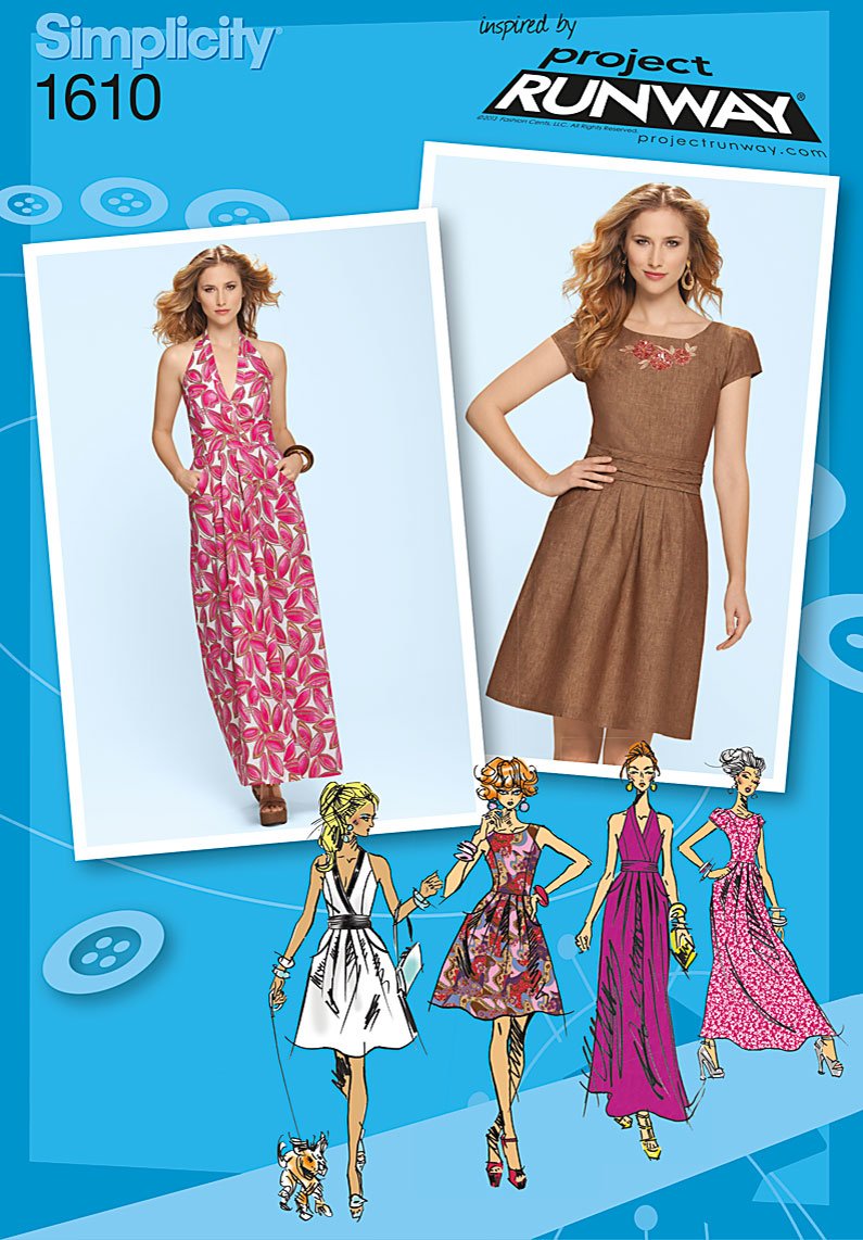 Simplicity 1610 Größe P5 Schnittmuster Kleid Project Runway Kollektion Schnittmuster