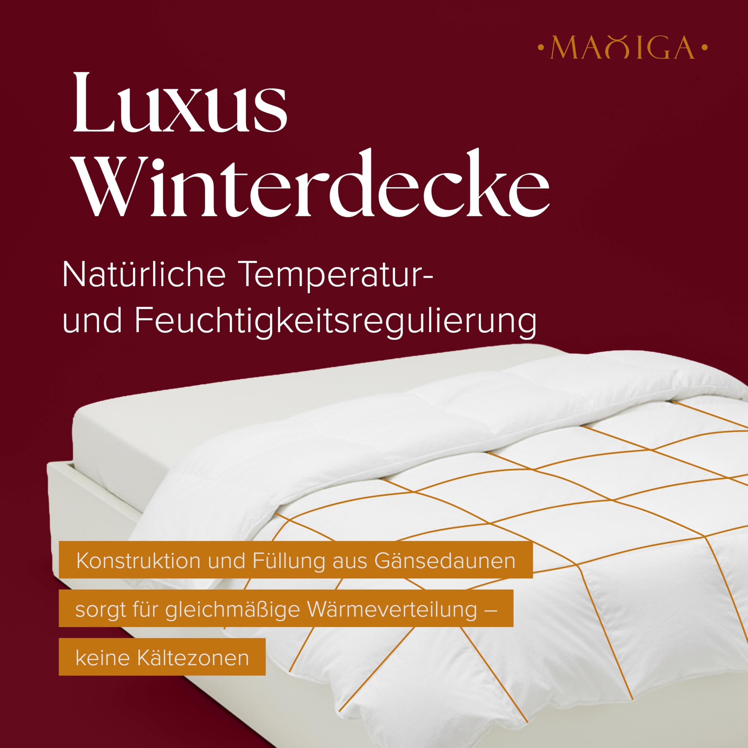 Reine Daunendecke Winter - 100% DAUNEN, 135x200 cm, extra warm 1800g Füllgewicht, atmungsaktiv, Oeko-TEX Zertifiziert, Allergiker geeignet, hochwertige Baumwollhülle