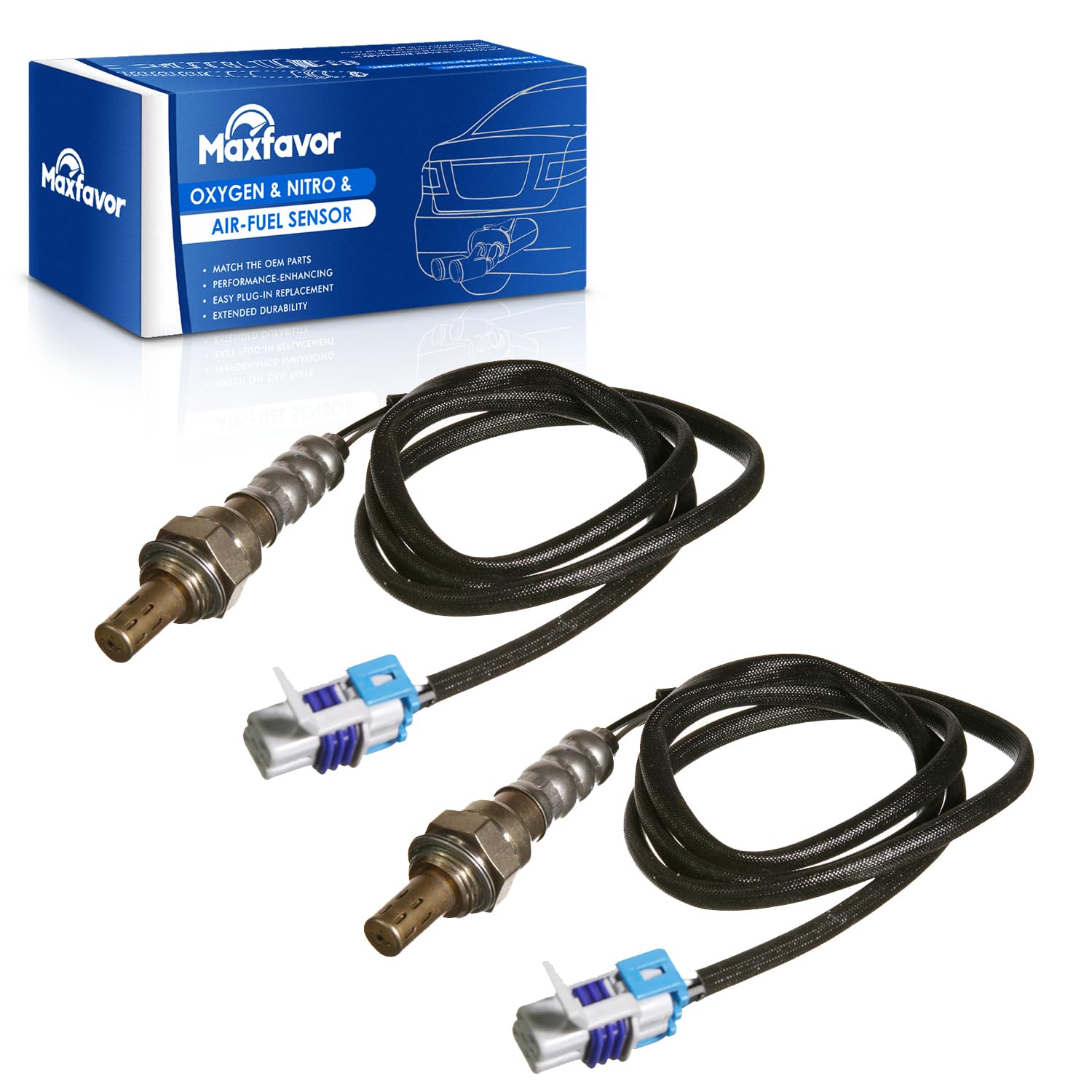 Maxfavor 2Pcs Downstream O2 Oxygen Sensor Replacment for 2006 2005 2004 2003 GMC Sierra 1500 Yukon Chevy Silverado 1500 Tahoe Cadillac Escalade Ext