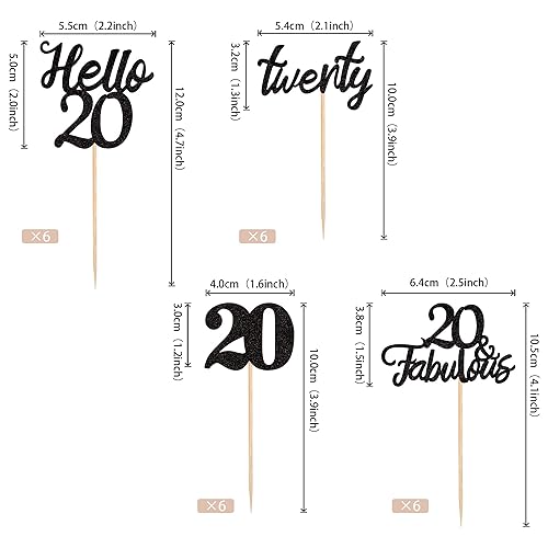 Miniatura 131 de 24 piezas de decoraciones oficiales para cupcakes de cumpleaños número 13 Hello 13 Thirteen Cupcake Picks 13th Birthday Cake Decor Supplies Black