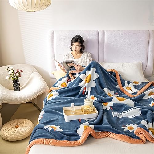 Miniatura 4 de LGYKUMEG Manta de visón coreano de 60 x 80 pulgadas, sedosa suave y cálida, manta Raschel reversible de 2 capas para cama individual y sofá, 59.1 x