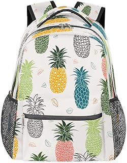 Mochilas para adolescentes meninas meninos arco-íris folha de abacaxi mochila de viagem para mulheres homens bolsas de livros mochilas universitárias para escola, trabalho laptop mochilas resistentes à água mochila para caminhadas, Multicor, Medium
