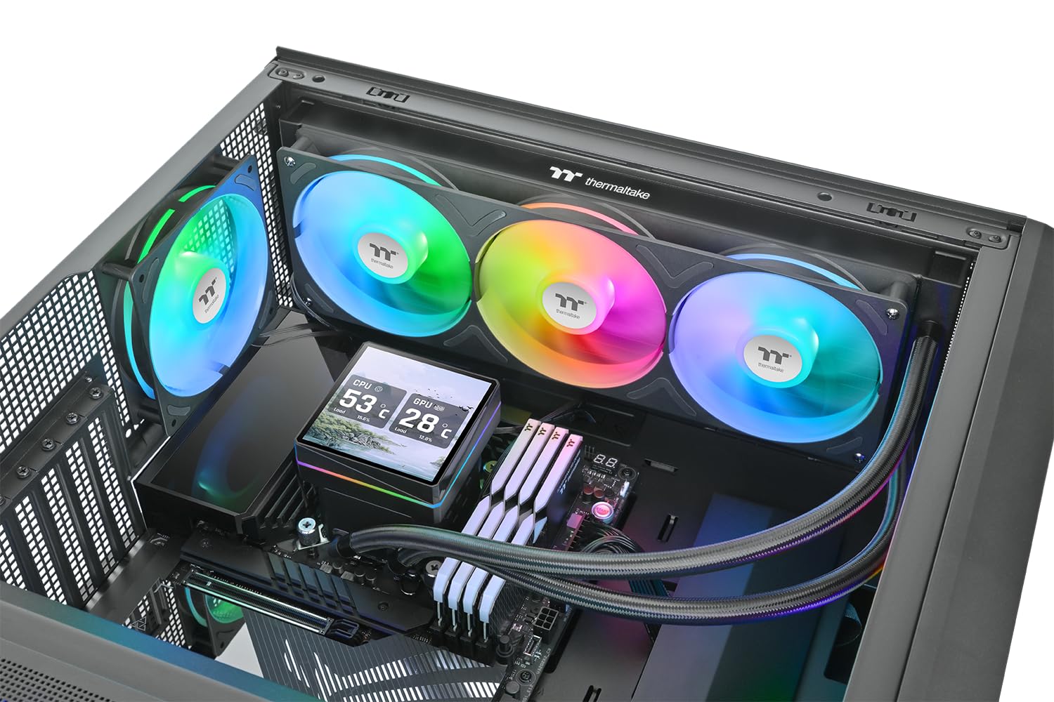 TH360 V3 Ultra ARGB | All-in-one water cooling | 3.95" TFT LCD display | Rotatable pump head | Single frame fan | Black