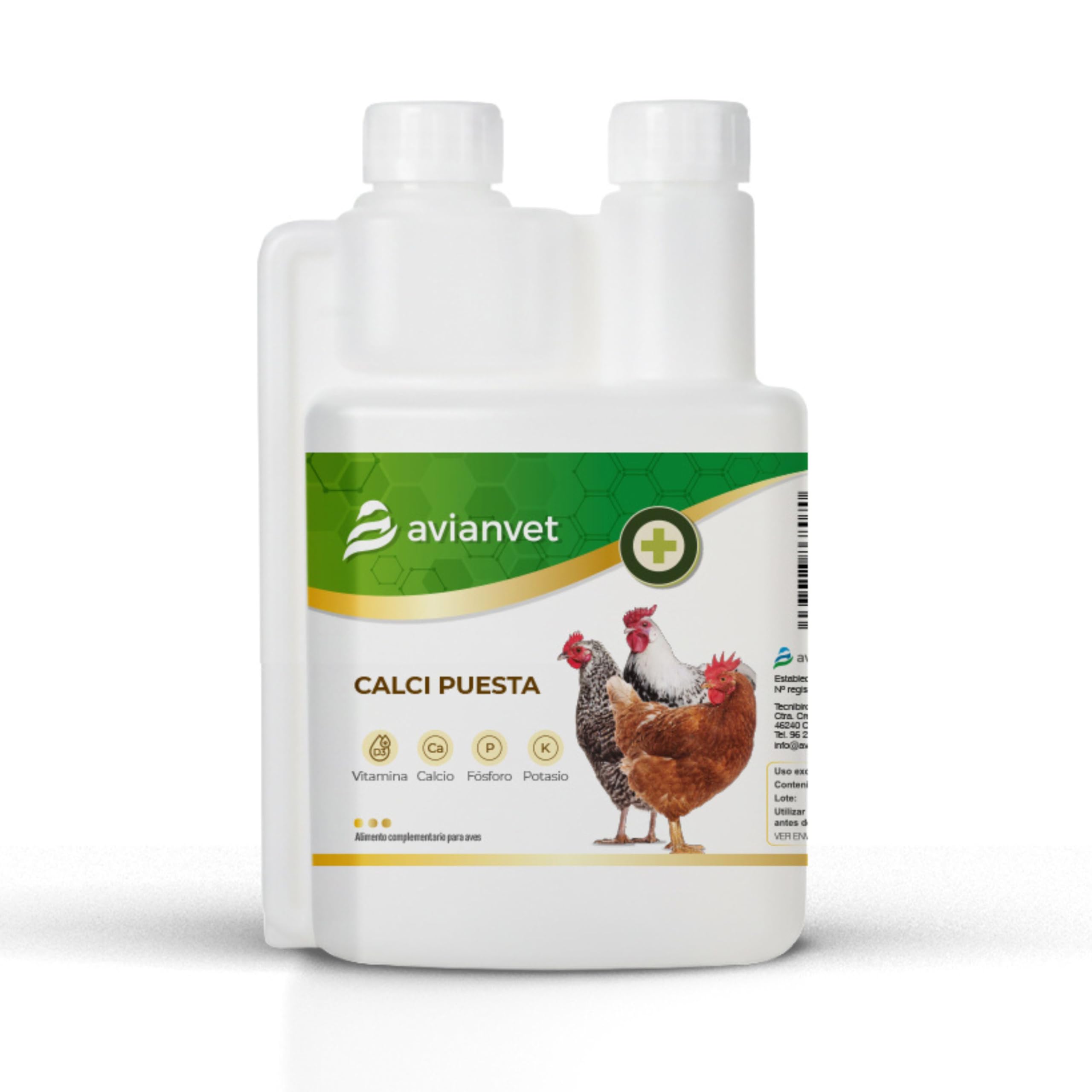 Calcio Gallinas | Suplemento con Calcio y Vitamina D3 para gallinas ponedoras | Apoyo en Puesta de Huevos | 500 ml