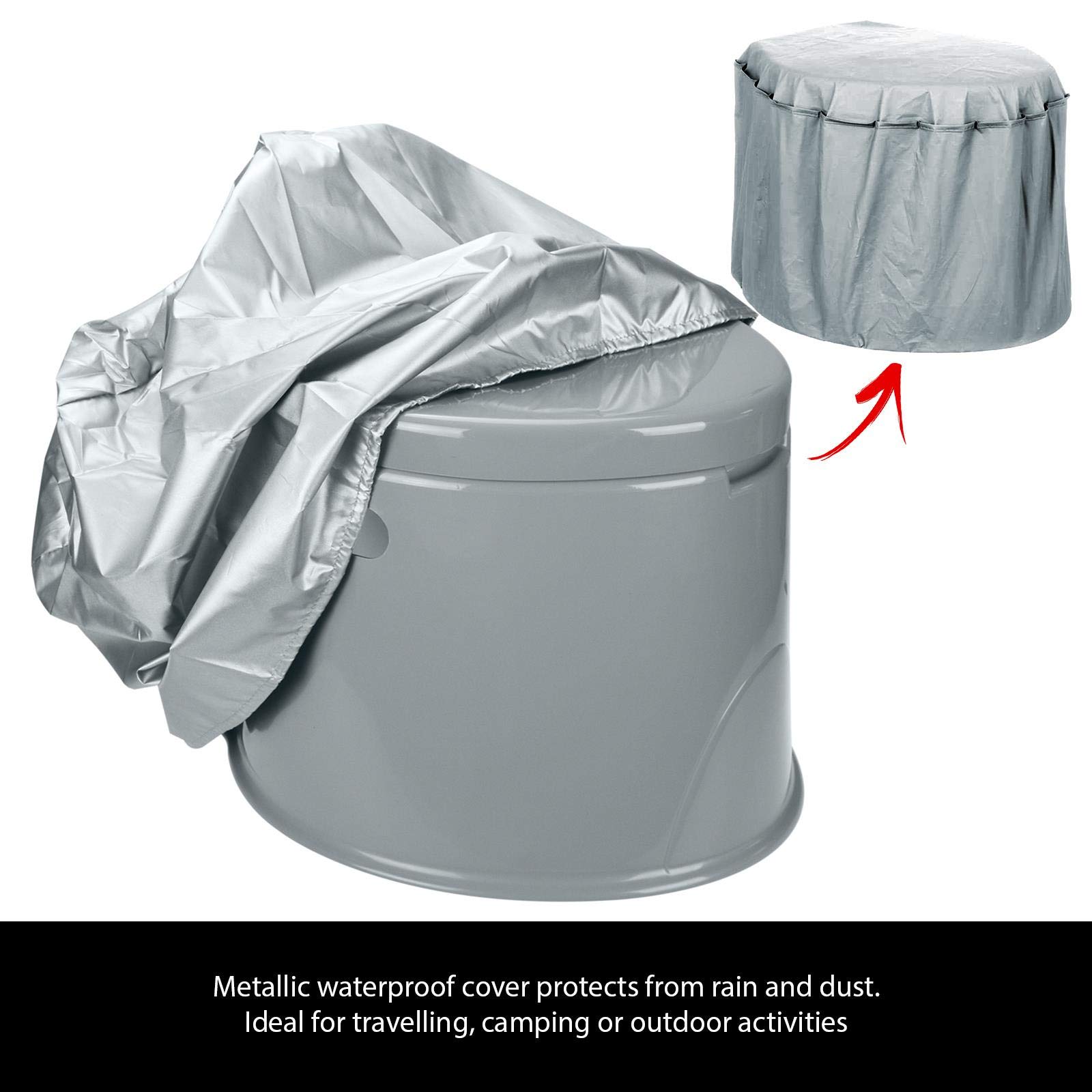 Adult Size Portable 5L Camping Toilet With Loo Roll Holder Bucket Seat