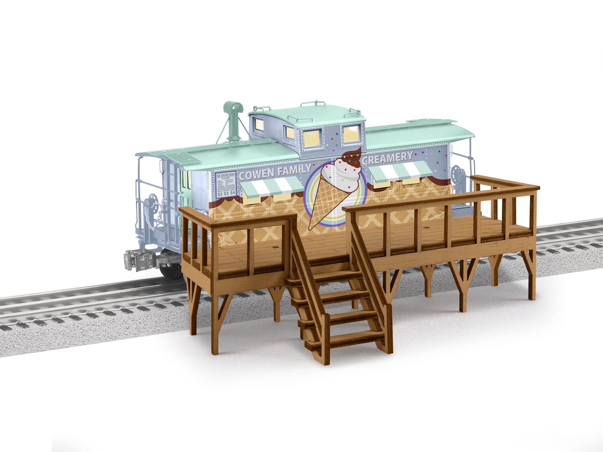 Lionel Cowen Family Creamery O Gauge Model Train Caboose with Deck