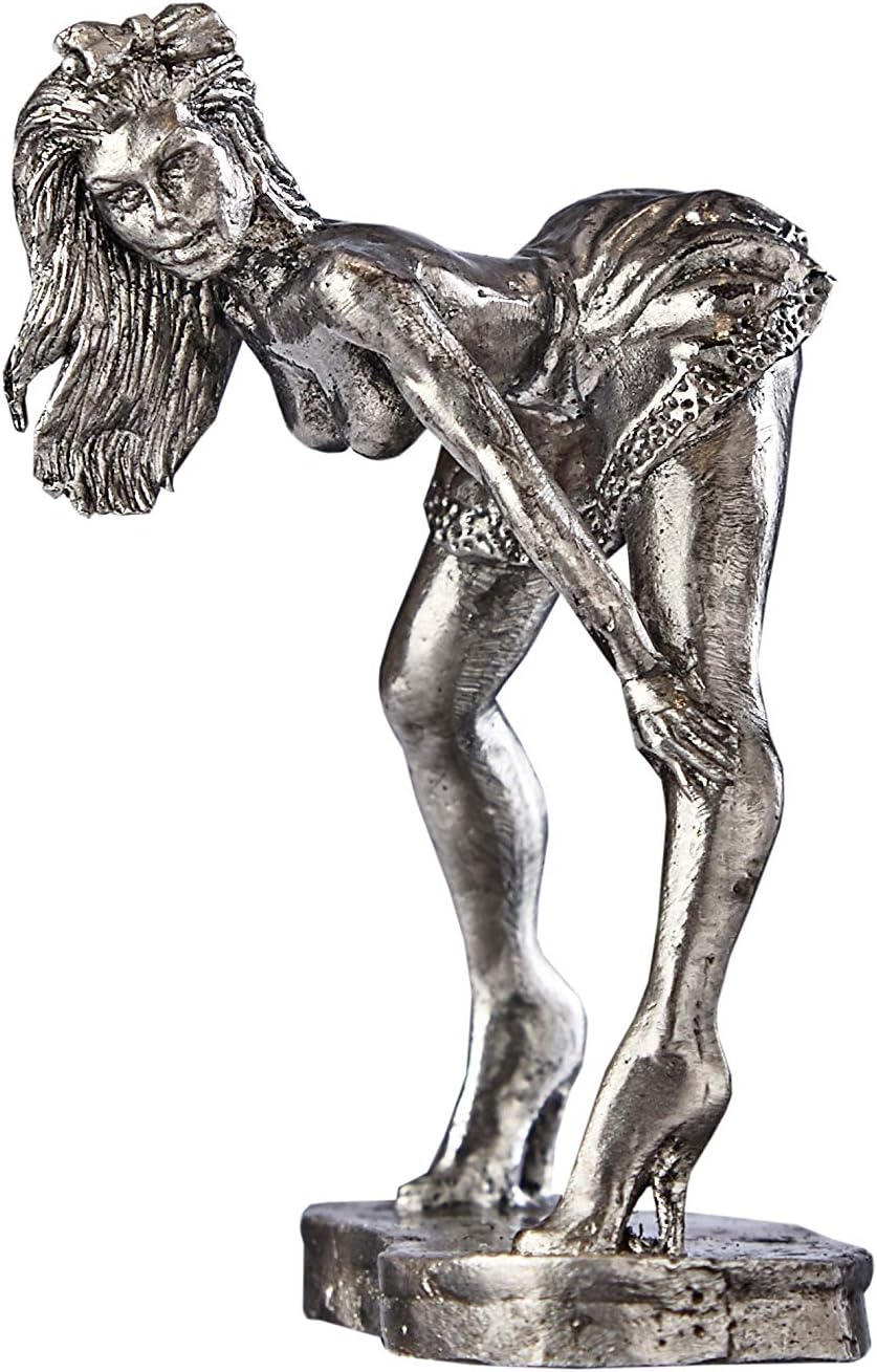 Girl Pose Bent - Metal Sculpture Miniature - Size 1/32 Scale - 54mm Action Figures - Home Collectible Figurines