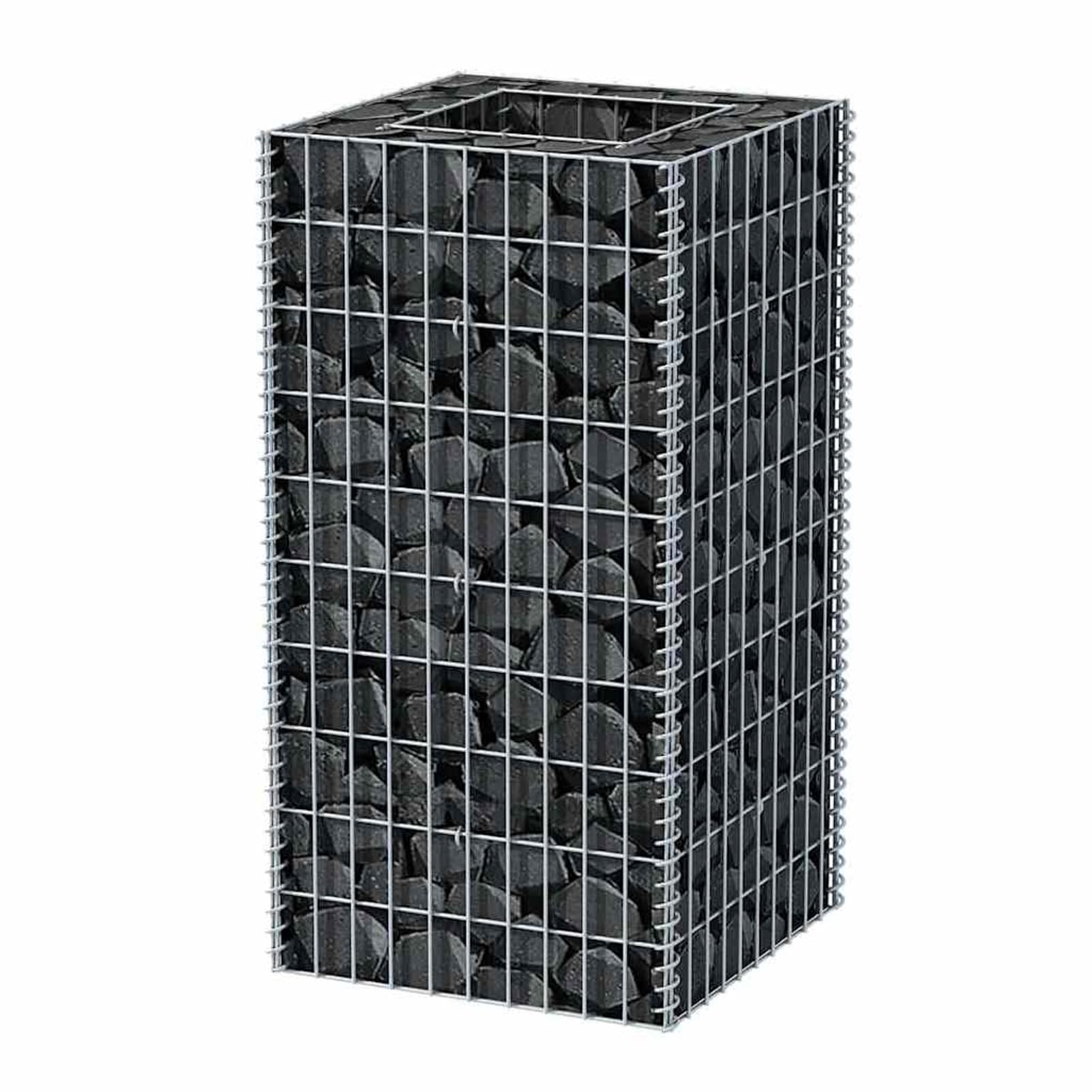 Homgoday Arriate de gaviones de Acero 50x50x100 cm Arriate, Huerto Domestico, Cultivo De Plantas Aromaticas, Arriate De Jardín, de gaviones de Acero galvanizado